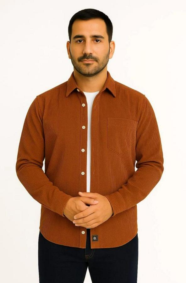 Fitilli Kadife Cepli Gömlek Oversize Rahat Kalıp