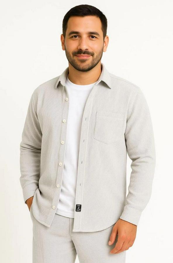 Fitilli Kadife Cepli Gömlek Oversize Rahat Kalıp