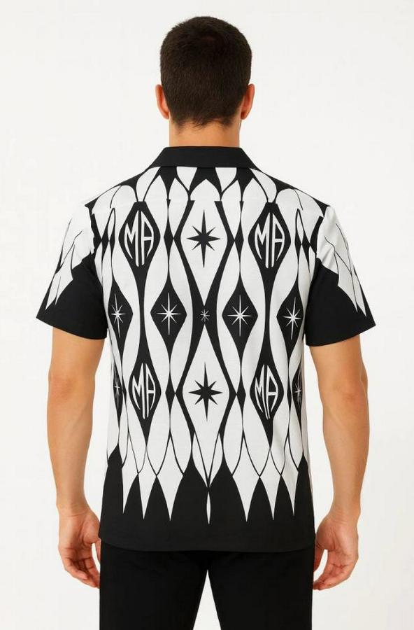 Iki Iplik Kumaş Dijital Baskılı Gömlek