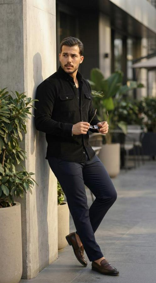 Kadife Desen Pamuklu Gömlek