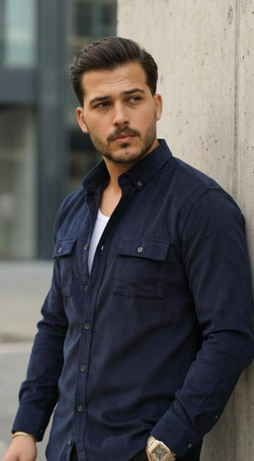 Kadife Desen Pamuklu Gömlek