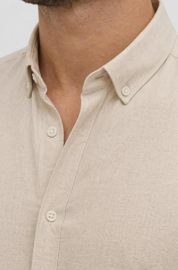 Keten Kumaş Oversize Uzun Kollu Rahat Kalıp Gömlek