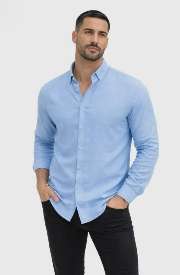 Keten Kumaş Oversize Uzun Kollu Rahat Kalıp Gömlek