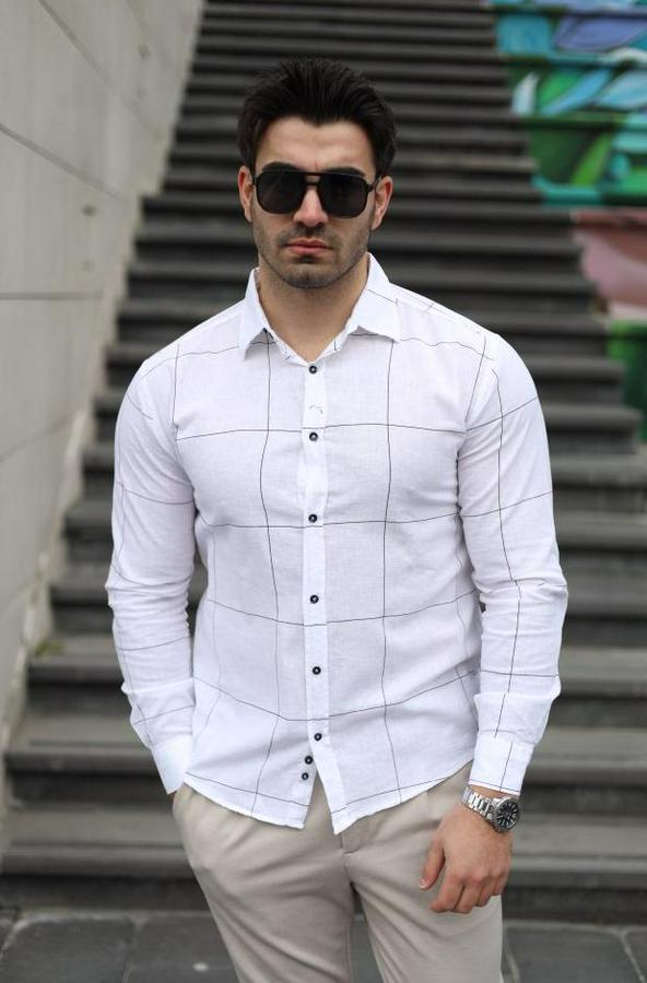 Pamuklu Keten Kumaş Gömlek