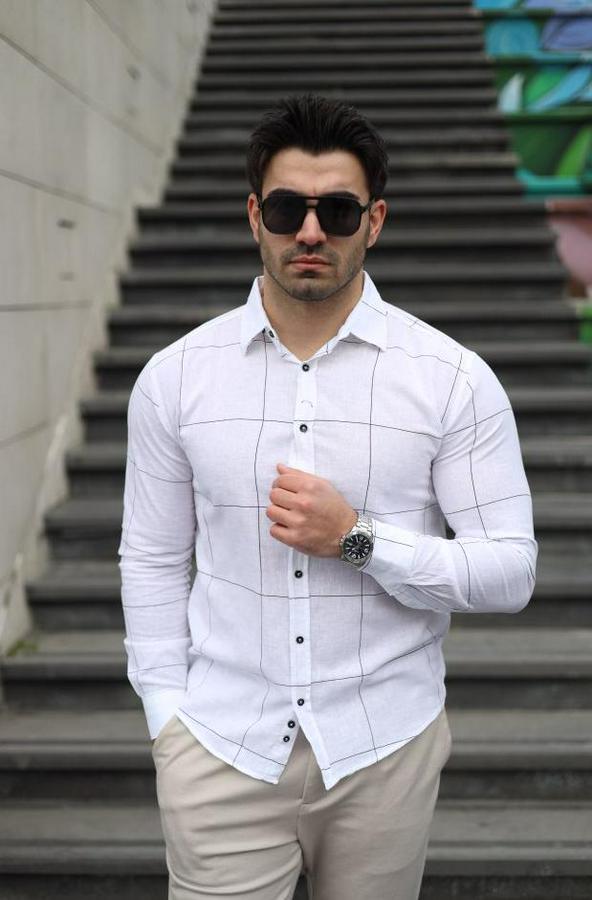 Pamuklu Keten Kumaş Gömlek