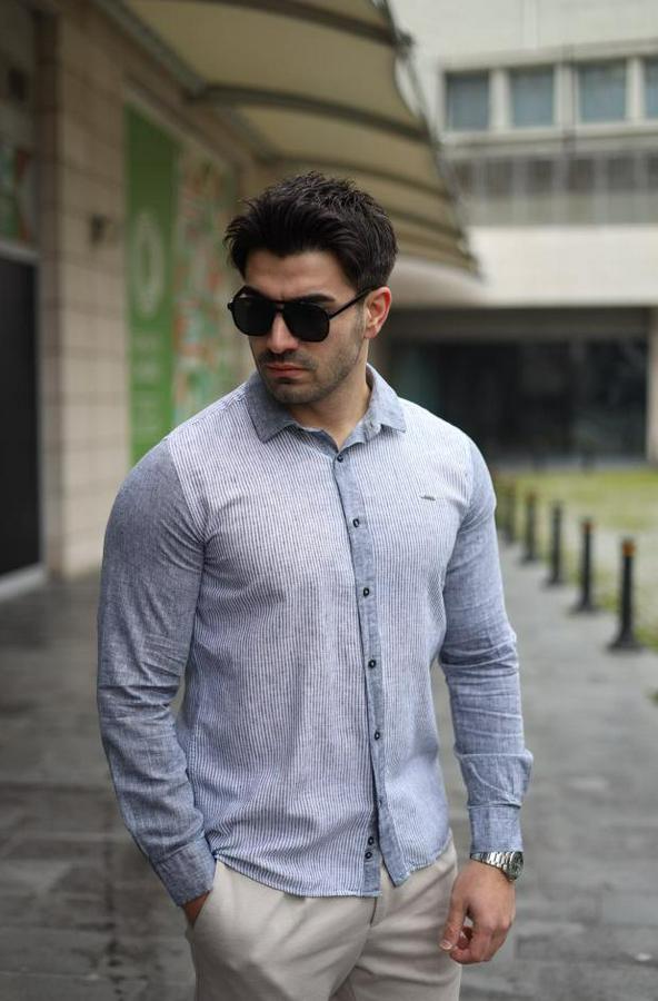 Pamuklu Keten Kumaş Gömlek