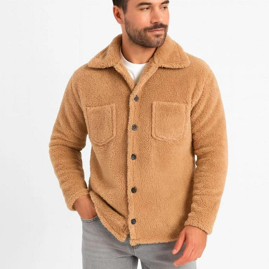 Pelüş Polar Hırka Gömlek – Yakalı, Ilik Düğmeli, Göğüs Cepli, Yumuşak Dokulu Kışlık Regular Fit Rahat Günlük Model