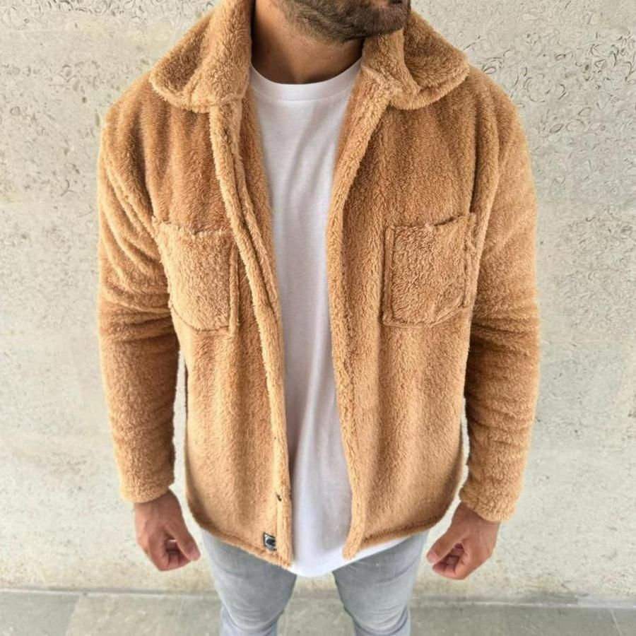 Pelüş Polar Hırka Gömlek – Yakalı, Ilik Düğmeli, Göğüs Cepli, Yumuşak Dokulu Kışlık Regular Fit Rahat Günlük Model