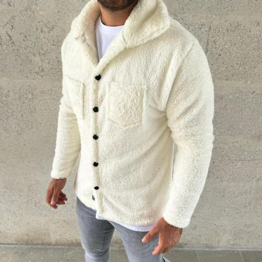 Pelüş Polar Hırka Gömlek – Yakalı, Ilik Düğmeli, Göğüs Cepli, Yumuşak Dokulu Kışlık Regular Fit Rahat Günlük Model