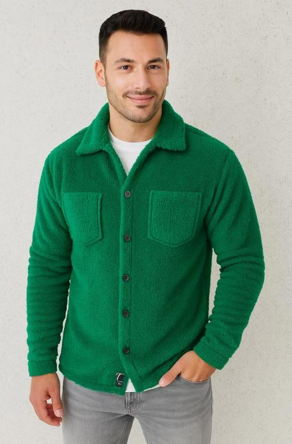 Pelüş Polar Hırka Gömlek – Yakalı, Ilik Düğmeli, Göğüs Cepli, Yumuşak Dokulu Kışlık Regular Fit Rahat Günlük Model