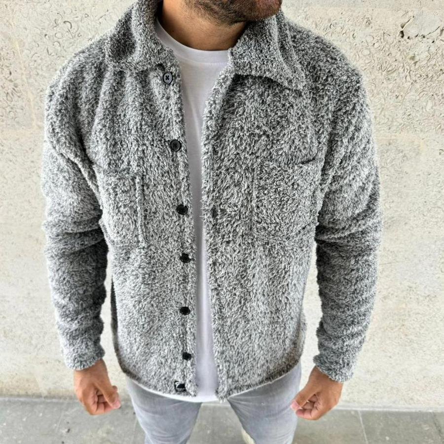 Pelüş Polar Hırka Gömlek – Yakalı, Ilik Düğmeli, Göğüs Cepli, Yumuşak Dokulu Kışlık Regular Fit Rahat Günlük Model