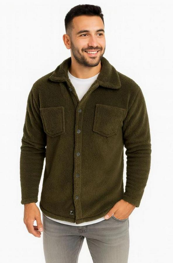 Pelüş Polar Hırka Gömlek – Yakalı, Ilik Düğmeli, Göğüs Cepli, Yumuşak Dokulu Kışlık Regular Fit Rahat Günlük Model