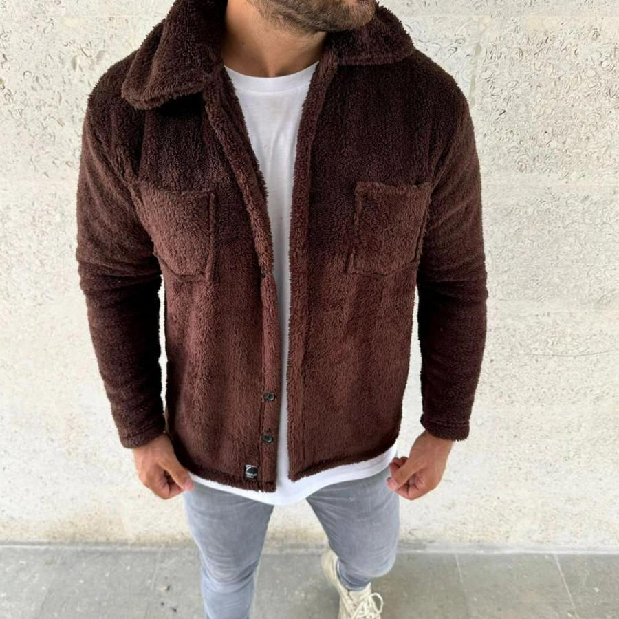 Pelüş Polar Hırka Gömlek – Yakalı, Ilik Düğmeli, Göğüs Cepli, Yumuşak Dokulu Kışlık Regular Fit Rahat Günlük Model