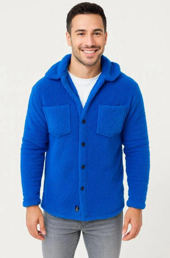 Pelüş Polar Hırka Gömlek – Yakalı, Ilik Düğmeli, Göğüs Cepli, Yumuşak Dokulu Kışlık Regular Fit Rahat Günlük Model