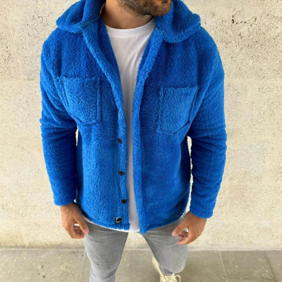 Pelüş Polar Hırka Gömlek – Yakalı, Ilik Düğmeli, Göğüs Cepli, Yumuşak Dokulu Kışlık Regular Fit Rahat Günlük Model