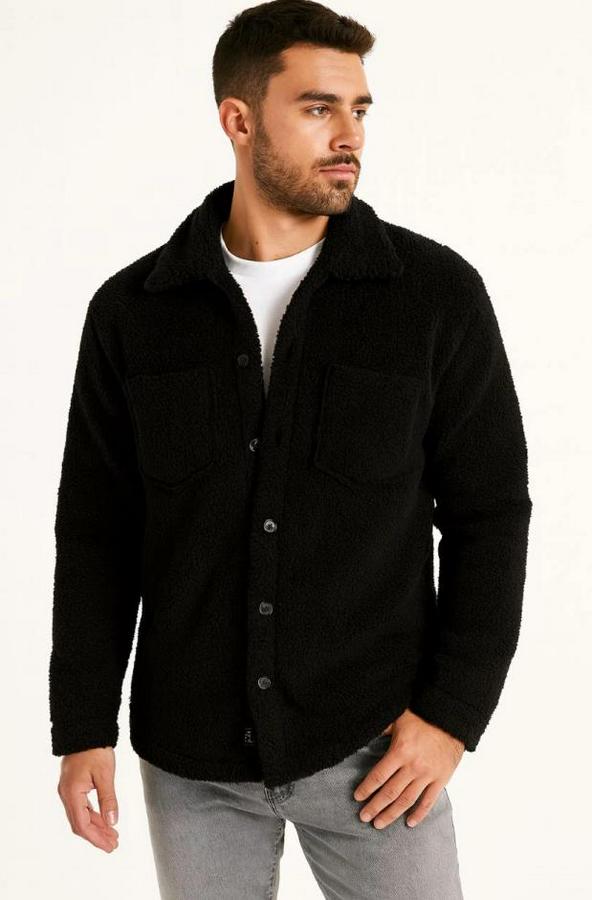 Pelüş Polar Hırka Gömlek – Yakalı, Ilik Düğmeli, Göğüs Cepli, Yumuşak Dokulu Kışlık Regular Fit Rahat Günlük Model