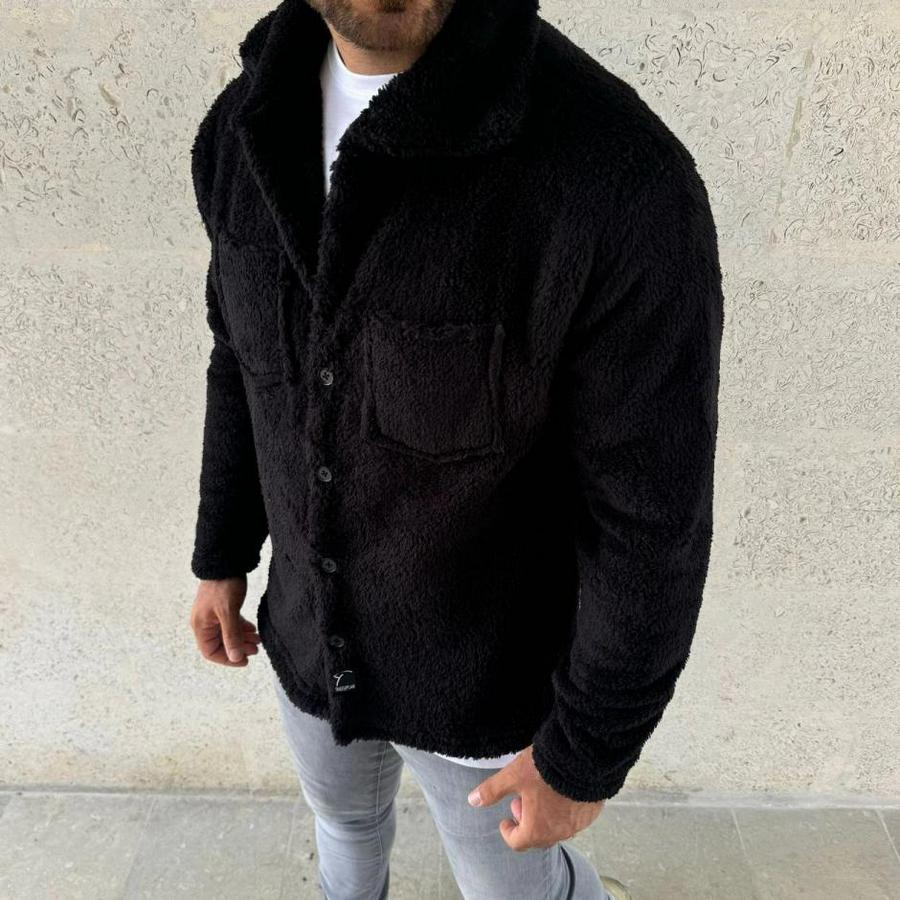 Pelüş Polar Hırka Gömlek – Yakalı, Ilik Düğmeli, Göğüs Cepli, Yumuşak Dokulu Kışlık Regular Fit Rahat Günlük Model