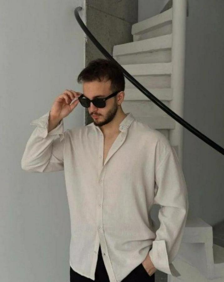 Uzun Kollu Regular Sofya Keten Gömlek