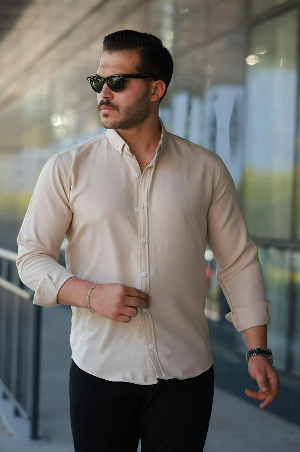 Uzun Kollu Regular Sofya Keten Gömlek