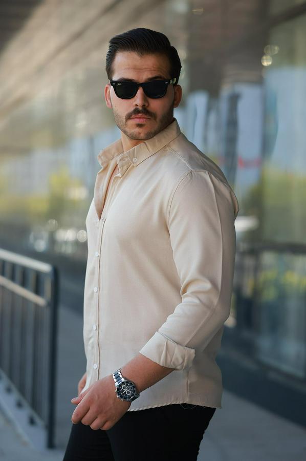 Uzun Kollu Regular Sofya Keten Gömlek