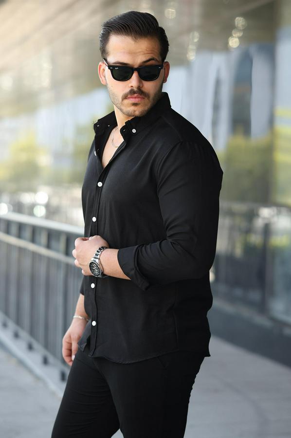 Uzun Kollu Regular Sofya Keten Gömlek