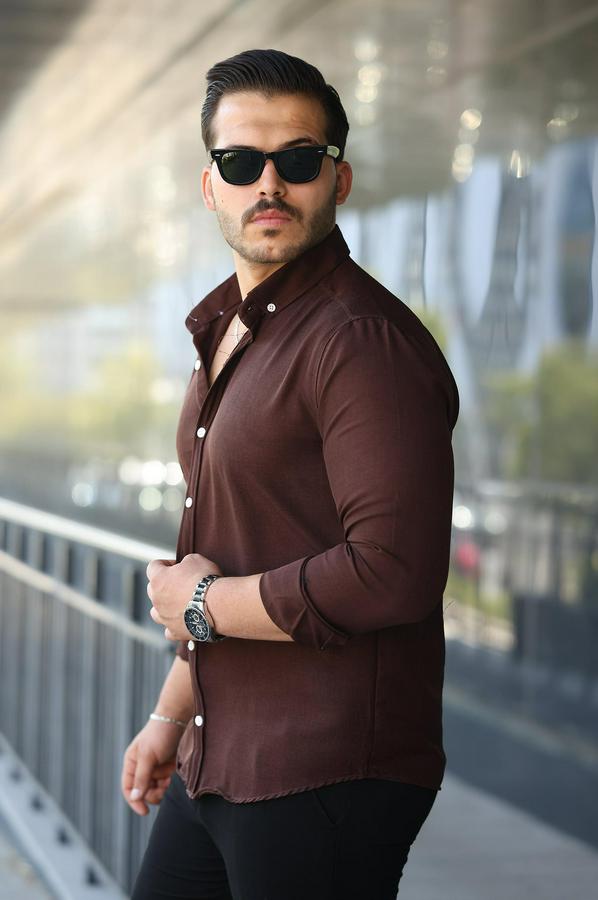 Uzun Kollu Regular Sofya Keten Gömlek