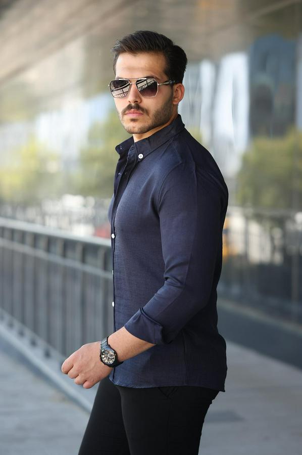 Uzun Kollu Regular Sofya Keten Gömlek