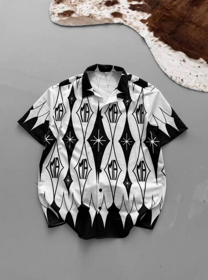 Iki Iplik Kumaş Baskılı Gömlek