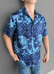 Iki Iplik Kumaş Baskılı Gömlek