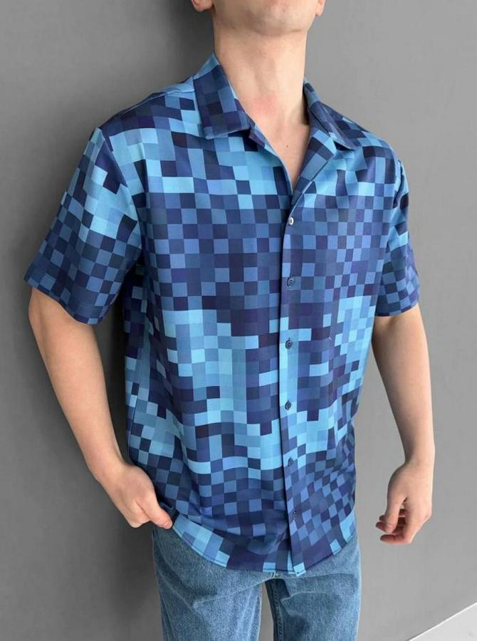 Iki Iplik Kumaş Baskılı Gömlek