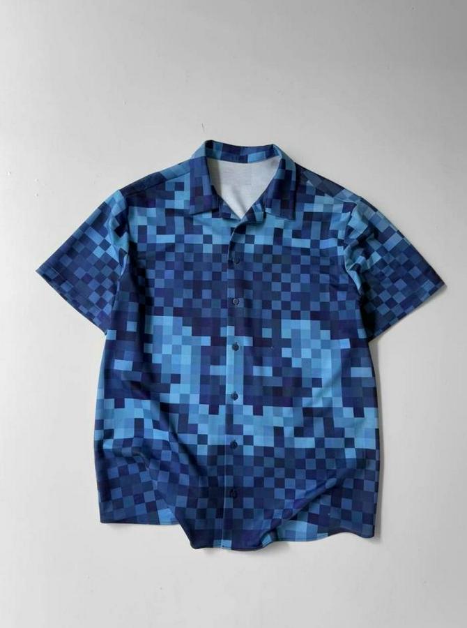 Iki Iplik Kumaş Baskılı Gömlek