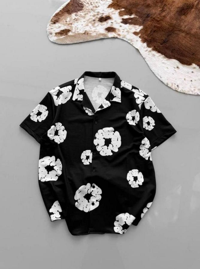 Iki Iplik Kumaş Baskılı Gömlek