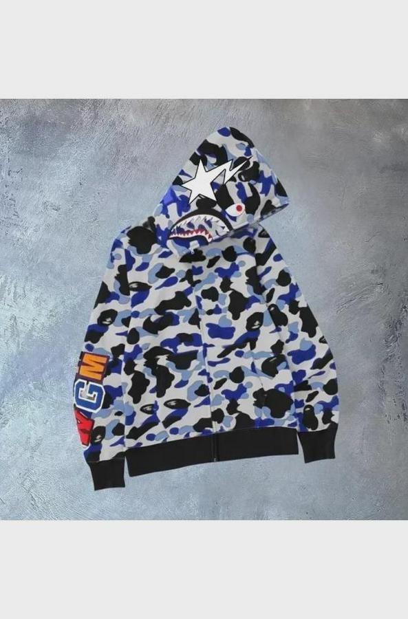 Iplik Bape Kapüşonu Fermuarlı Hırka