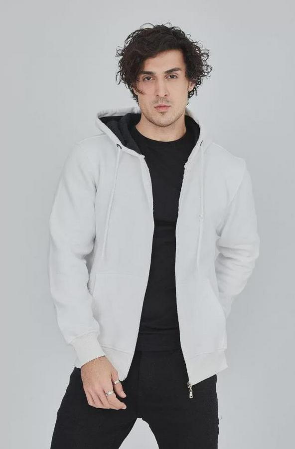 Kapüşonlu Düz Fermuarlı Hırka