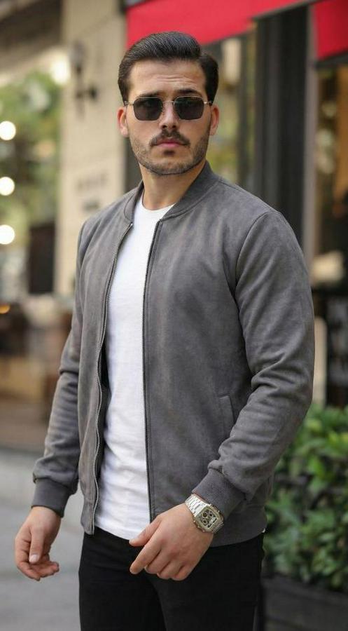 Scuba Süet Kumaş Bomber Hırka