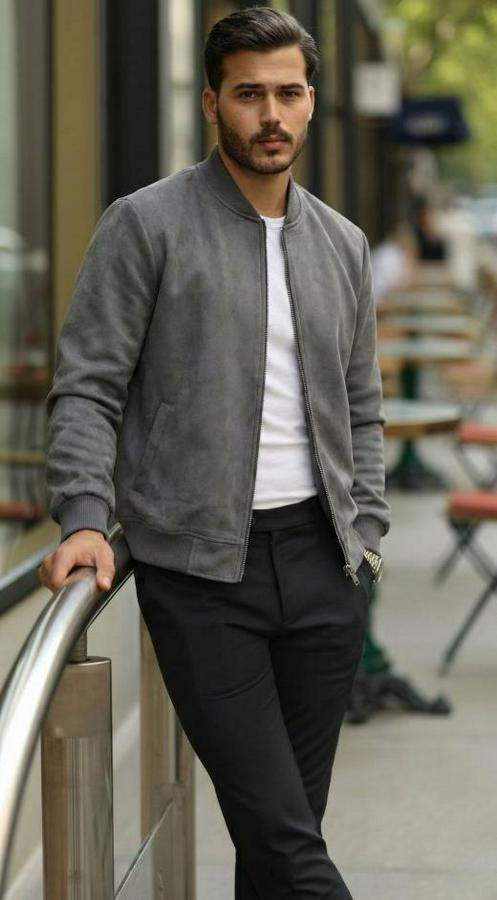 Scuba Süet Kumaş Bomber Hırka