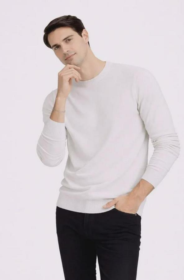 Bisiklet Yaka Triko Kazak Yumuşak Dokulu Pamuklu Ince Dokuma, Uzun Kollu Rahat Regular Kalıp