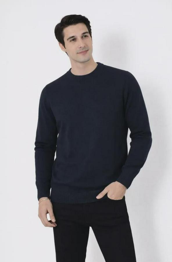 Bisiklet Yaka Triko Kazak Yumuşak Dokulu Pamuklu Ince Dokuma, Uzun Kollu Rahat Regular Kalıp