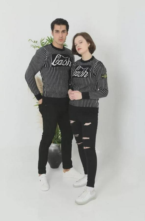 Bisiklet Yaka Yün Örmeli Triko Kazak