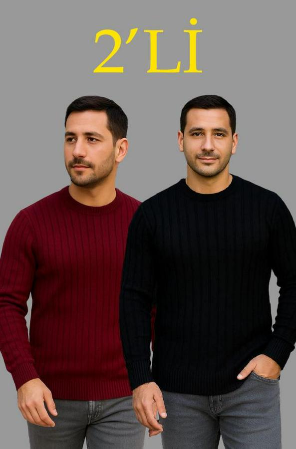 Fitilli Triko Kazak 2’li Set – Siyah