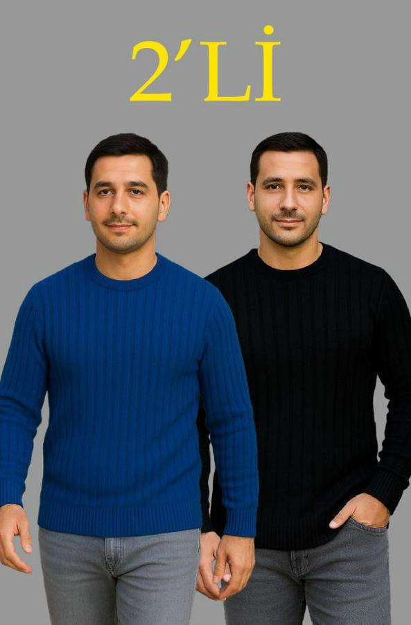 Fitilli Triko Kazak 2’li Set – Siyah