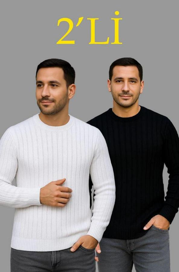 Fitilli Triko Kazak 2’li Set – Siyah