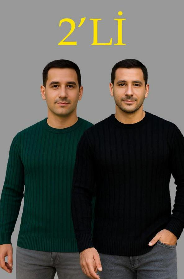 Fitilli Triko Kazak 2’li Set – Siyah