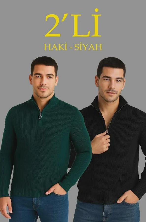 Fitilli Triko Kazak 2’li Set – Siyah