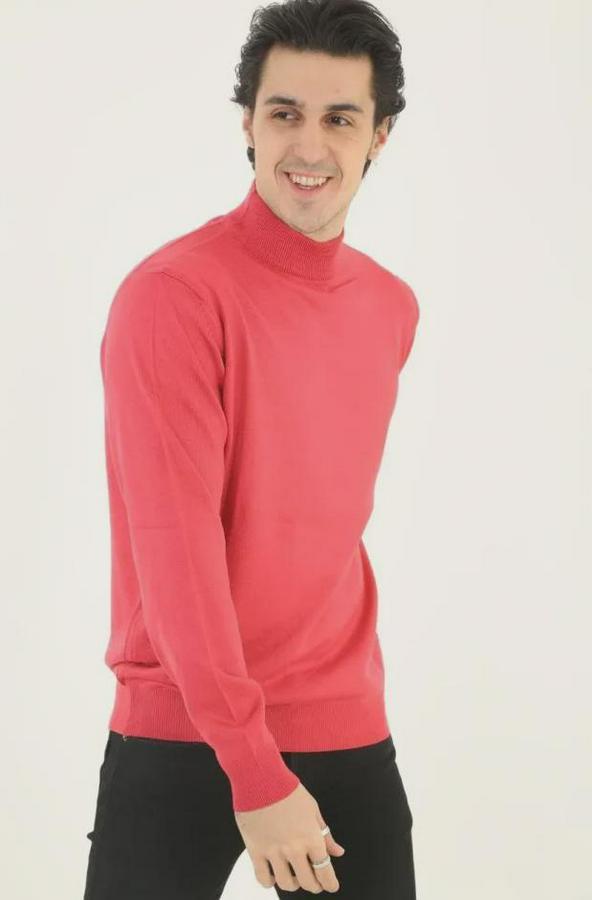 Yarım Boğaz Triko Kazak Yumuşak Dokulu Pamuklu Ince Dokuma, Uzun Kollu Rahat Regular Kalıp