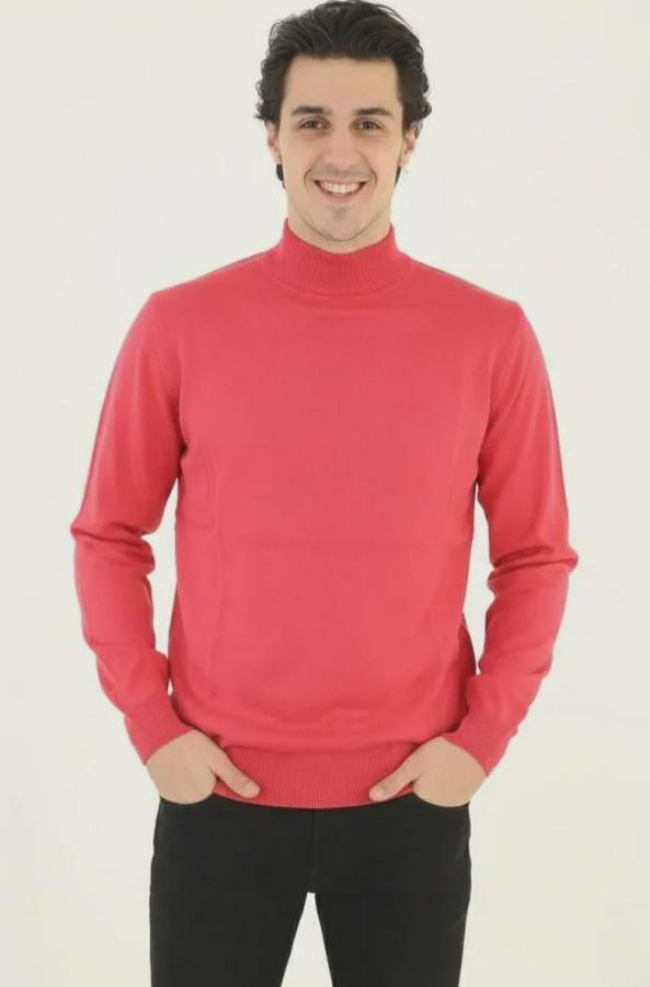 Yarım Boğaz Triko Kazak Yumuşak Dokulu Pamuklu Ince Dokuma, Uzun Kollu Rahat Regular Kalıp