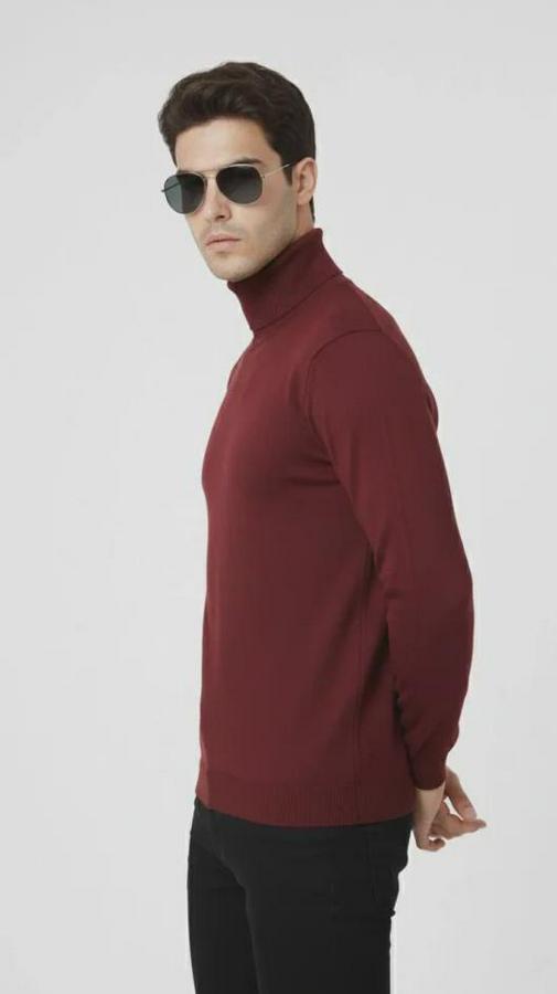 Tam Boğazlı Balıkcı Yaka Triko Kazak Yumuşak Dokulu Pamuklu Ince Dokuma, Uzun Kollu Rahat Regular Kalıp