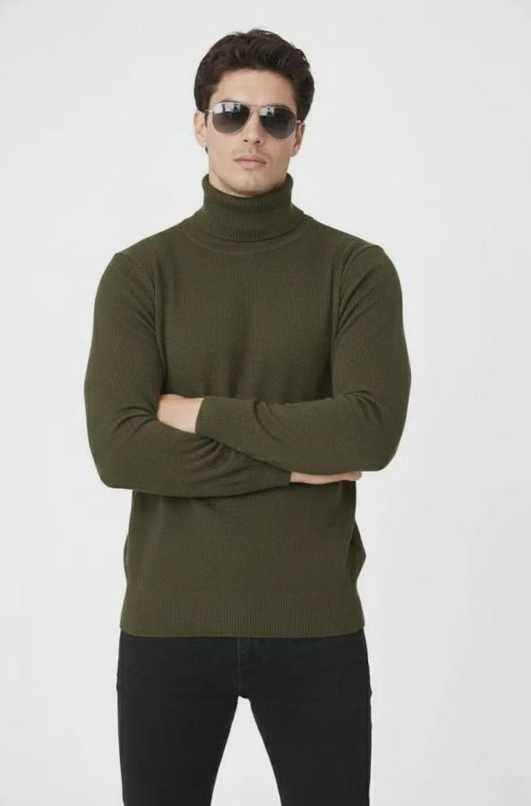 Tam Boğazlı Balıkcı Yaka Triko Kazak Yumuşak Dokulu Pamuklu Ince Dokuma, Uzun Kollu Rahat Regular Kalıp