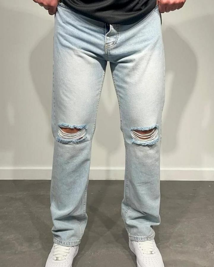 Dizi Yırtık Detaylı Baggy Jeans