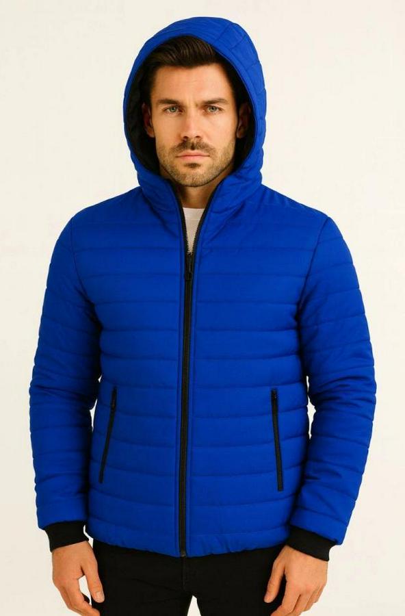 Şişme Kapüşonlu Fermuarlı Mont Su Itici Kapitone Astarlı Kumaş Cepli Kışlık Rahat Kalıp